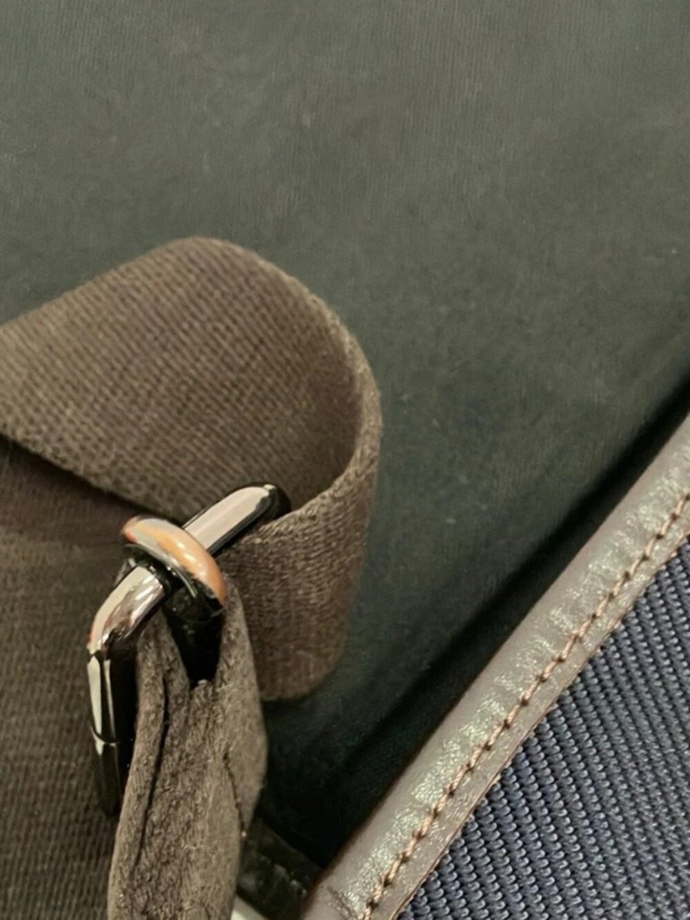 Burberry Black Label D1142-100-28 Dark Brown Navy Dark Green Nylon Leather - Picture 12 of 12